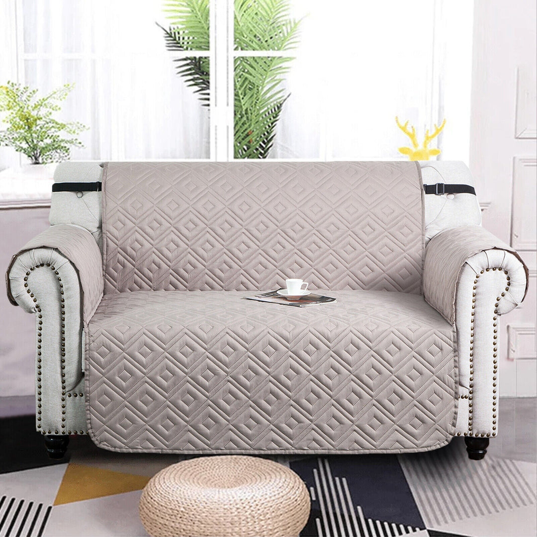 Quilted Sofa Cover Pet Protector Throw Waterproof Sofa Slip Covers 1/2/3 Settee Luvikno
