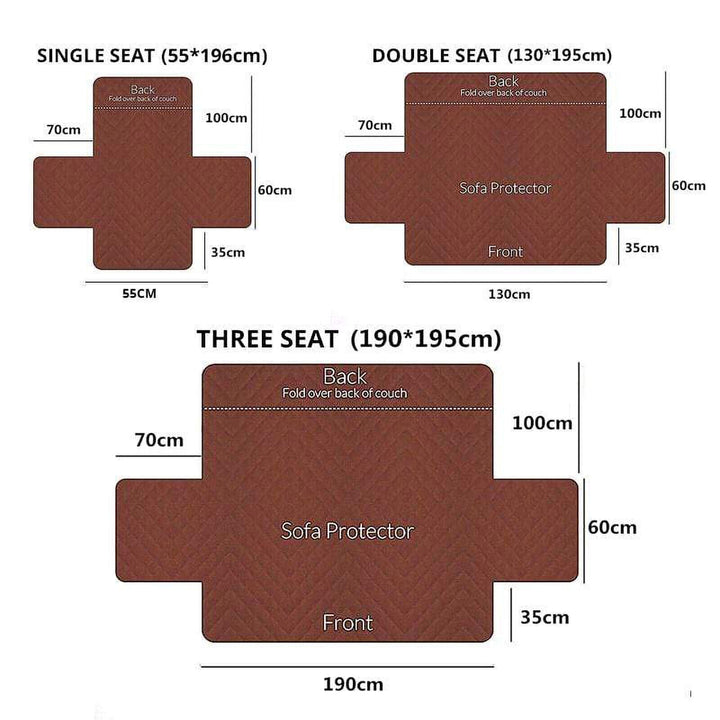 1/2/3 Seters Kjæledyr Sofa Beskyttelsesdeksel Quilted Sofa Deksel Lounge Slipcover Luvikno