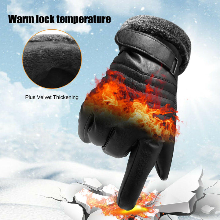 Luvikno | -30℃ Vanntette, varme skihansker i lær for vinter | Touchscreen-kompatible