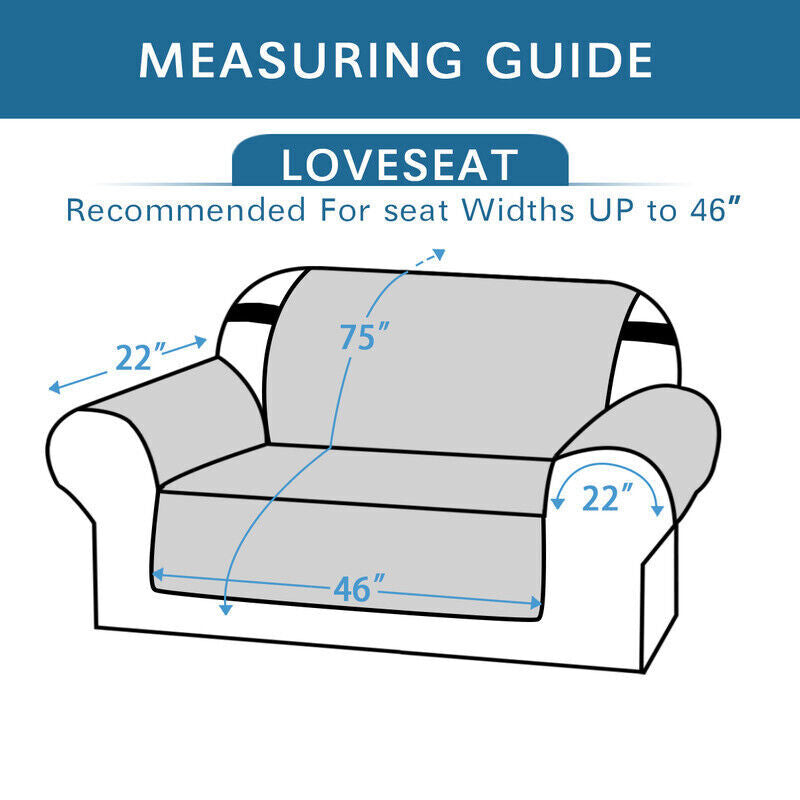 Quilted Sofa Cover Pet Protector Throw Waterproof Sofa Slip Covers 1/2/3 Settee Luvikno