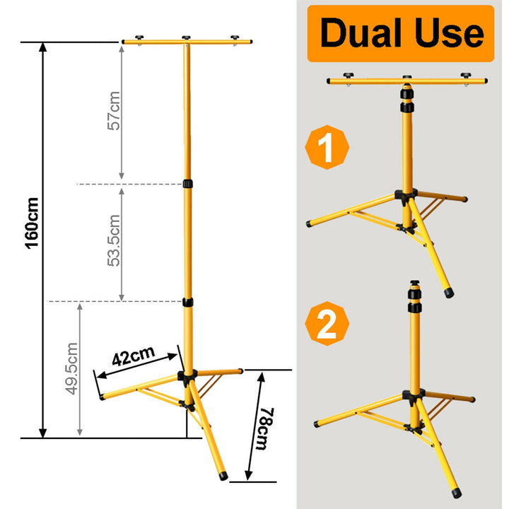 Teleskopstålstativ for byggeflomlampe LED flomlampe stativ | Luvikno