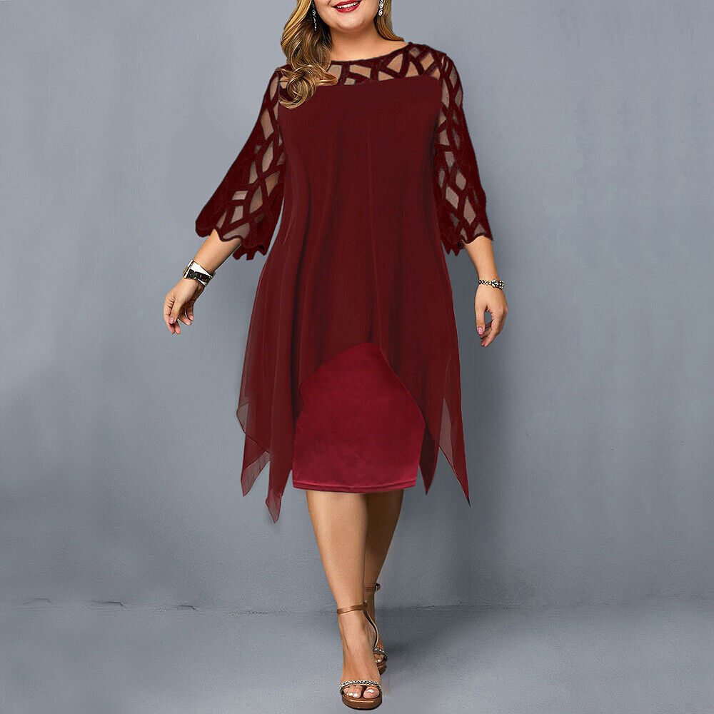 Luvik | Tyylikäs Plus Size Midi Mekko Naisille