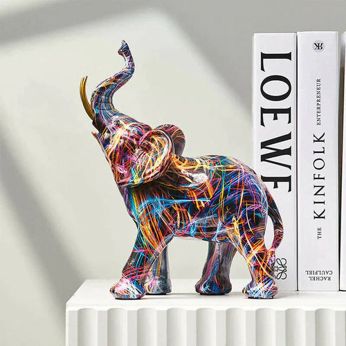 VibrantTrunk – Moderne Elefant Kunst Skulptur Skålift