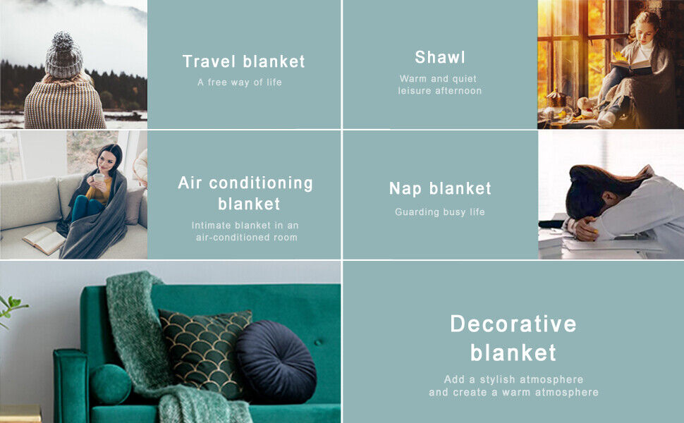 Boho Strikket Teppe Kast Frynse Rutete Reise Teppe Store Tepper For Sofa Seng Luvikno