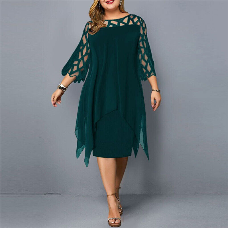 Luvik | Tyylikäs Plus Size Midi Mekko Naisille