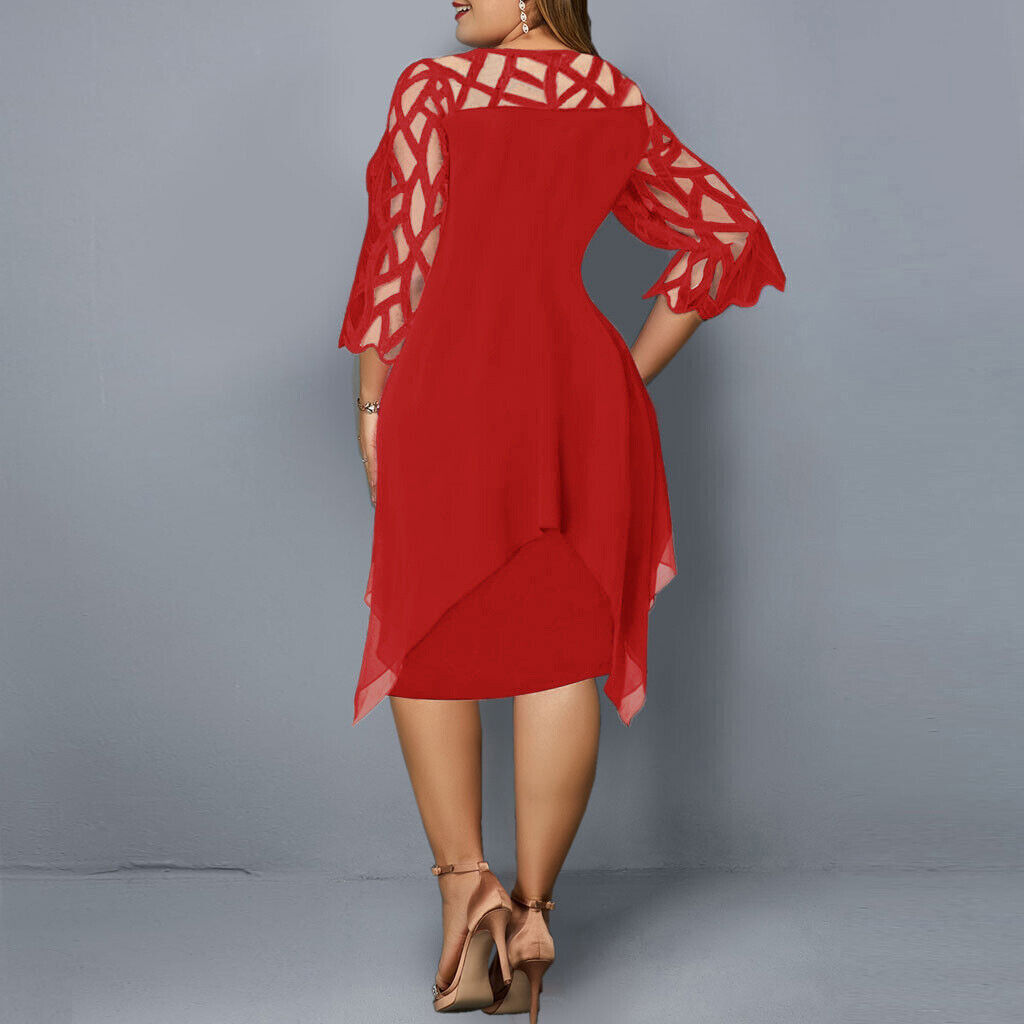 Luvik | Tyylikäs Plus Size Midi Mekko Naisille