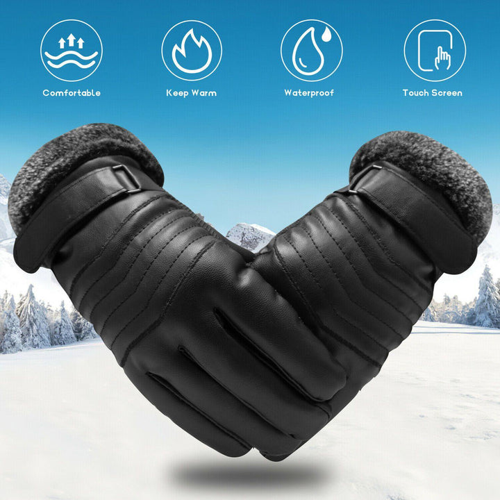 Luvikno | -30℃ Vanntette, varme skihansker i lær for vinter | Touchscreen-kompatible