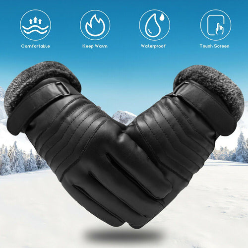 Luvikno | -30℃ Vanntette, varme skihansker i lær for vinter | Touchscreen-kompatible