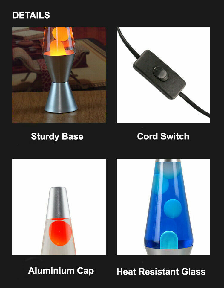 Retro Lava Lampe - Fredelig Bevegelse Voksvæske Avslapningslys Gave Luvikno