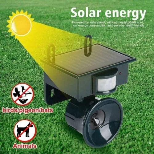 Solar Dyreavskrekk med Ultralyd & Bevegelsessensor | Luvikno