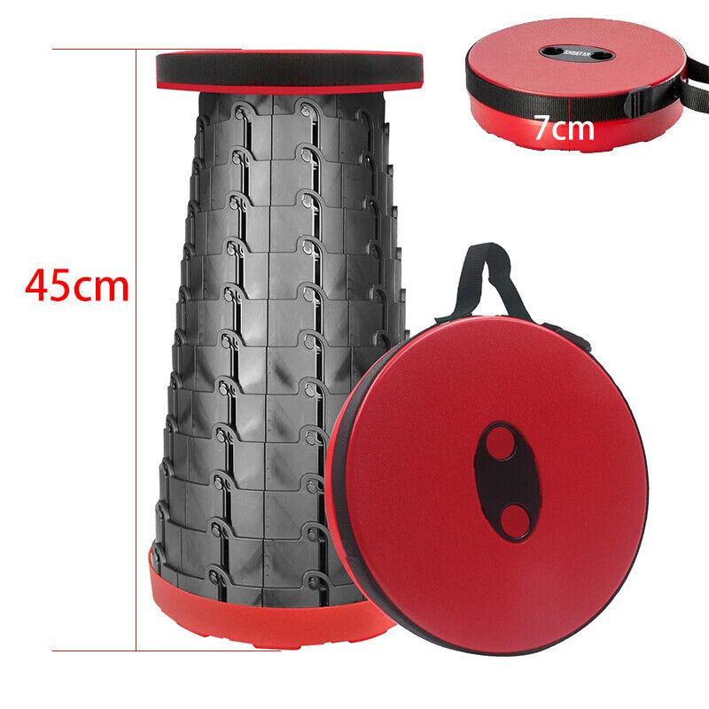 Folding Stool Seat Portable Retractable Telescopic Camping Fishing Travel Chairs Luvikno