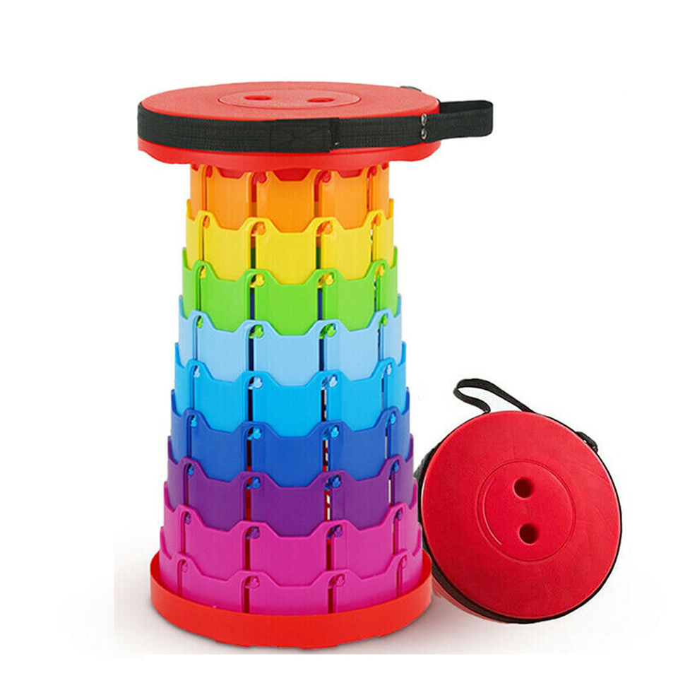 Folding Stool Seat Portable Retractable Telescopic Camping Fishing Travel Chairs Luvikno
