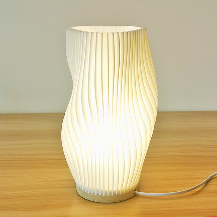 Luvikno | Frenchlight Bordlampe - Elegant Plisserte Bordlampe i Fransk Krem for Atmosfæriske Rom