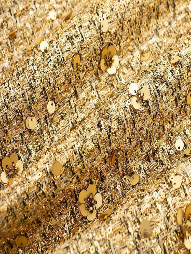 Luvik | Naisille bomber-takki kultaisilla paljeteilla ja rento malli juhliin tai vapaa-aikaan