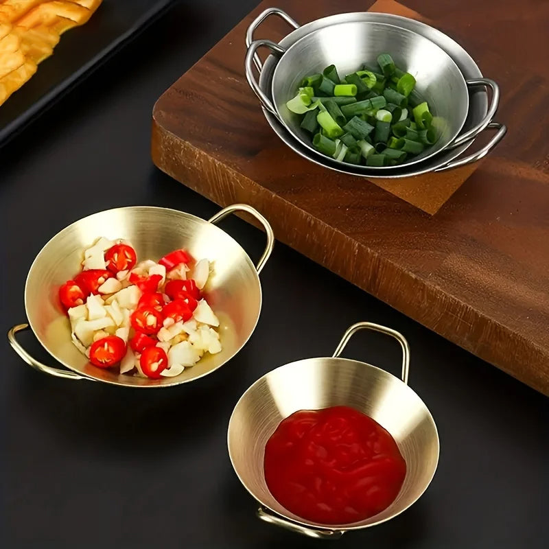 Sauce Dipping Bowl Rustfritt Stål Dipping Kopper Runde Saus Skåler | Luvikno