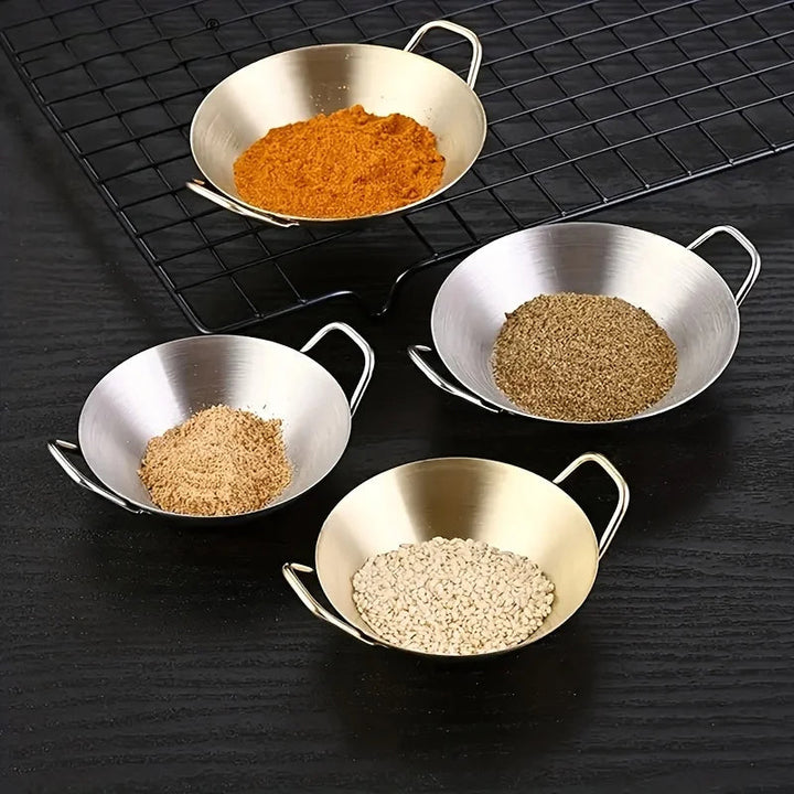Sauce Dipping Bowl Rustfritt Stål Dipping Kopper Runde Saus Skåler | Luvikno