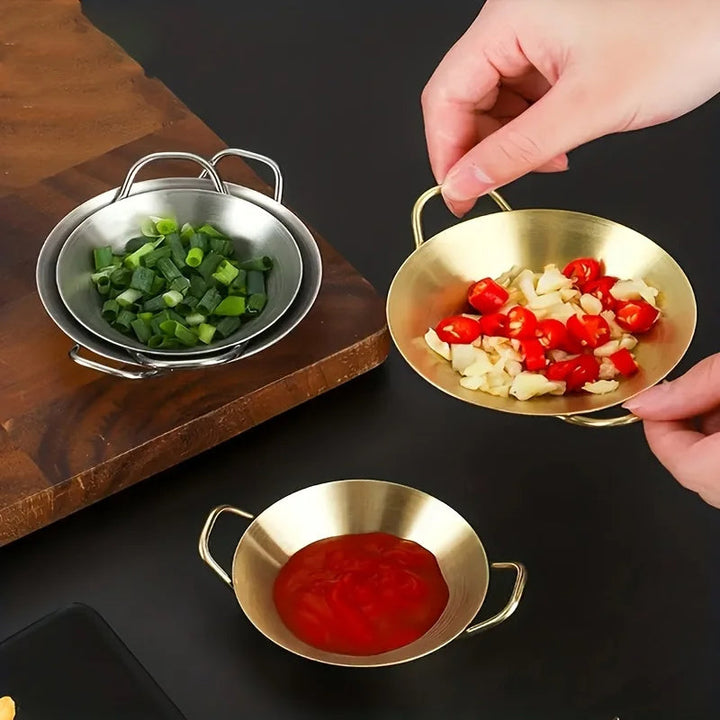 Sauce Dipping Bowl Rustfritt Stål Dipping Kopper Runde Saus Skåler | Luvikno