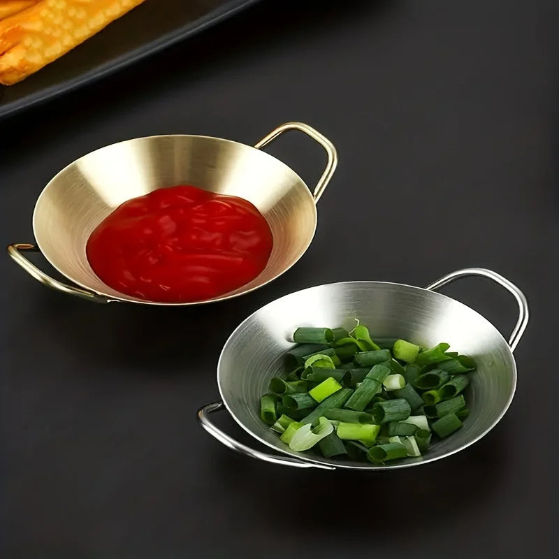 Sauce Dipping Bowl Rustfritt Stål Dipping Kopper Runde Saus Skåler | Luvikno