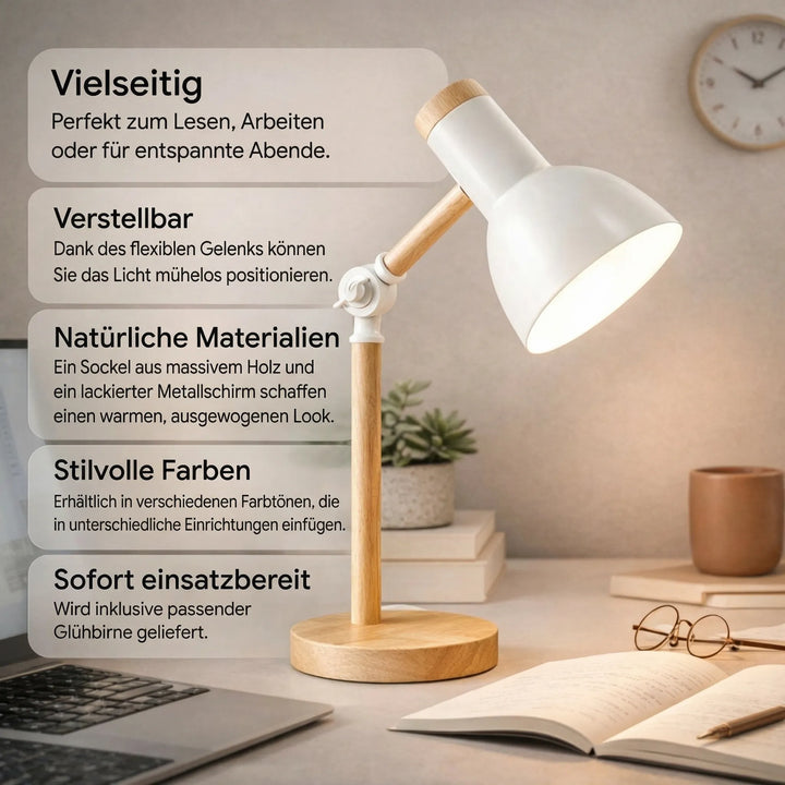 HoutLicht Skrivebordslampe for Skrivebord | Luvikno