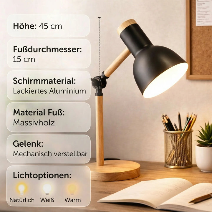 HoutLicht Skrivebordslampe for Skrivebord | Luvikno