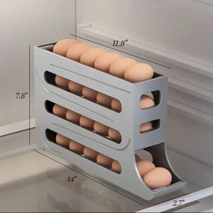 Scrollende Egg Rack Holder Plassbesparende Egg Lagringsboks | Luvikno