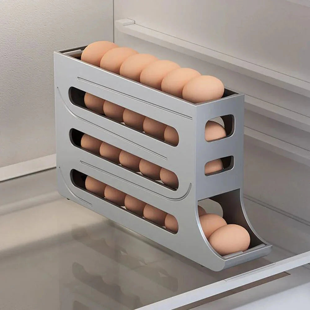 Scrollende Egg Rack Holder Plassbesparende Egg Lagringsboks | Luvikno