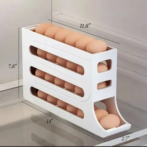 Scrollende Egg Rack Holder Plassbesparende Egg Lagringsboks | Luvikno