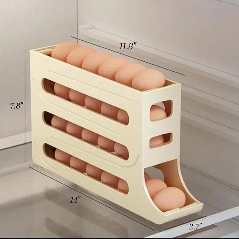 Scrollende Egg Rack Holder Plassbesparende Egg Lagringsboks | Luvikno