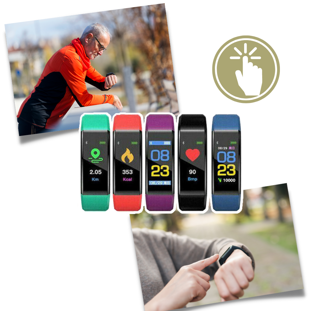 Senior Smartwatch med hjertefrekvens- og blodtrykksovervåking | Luvikno
