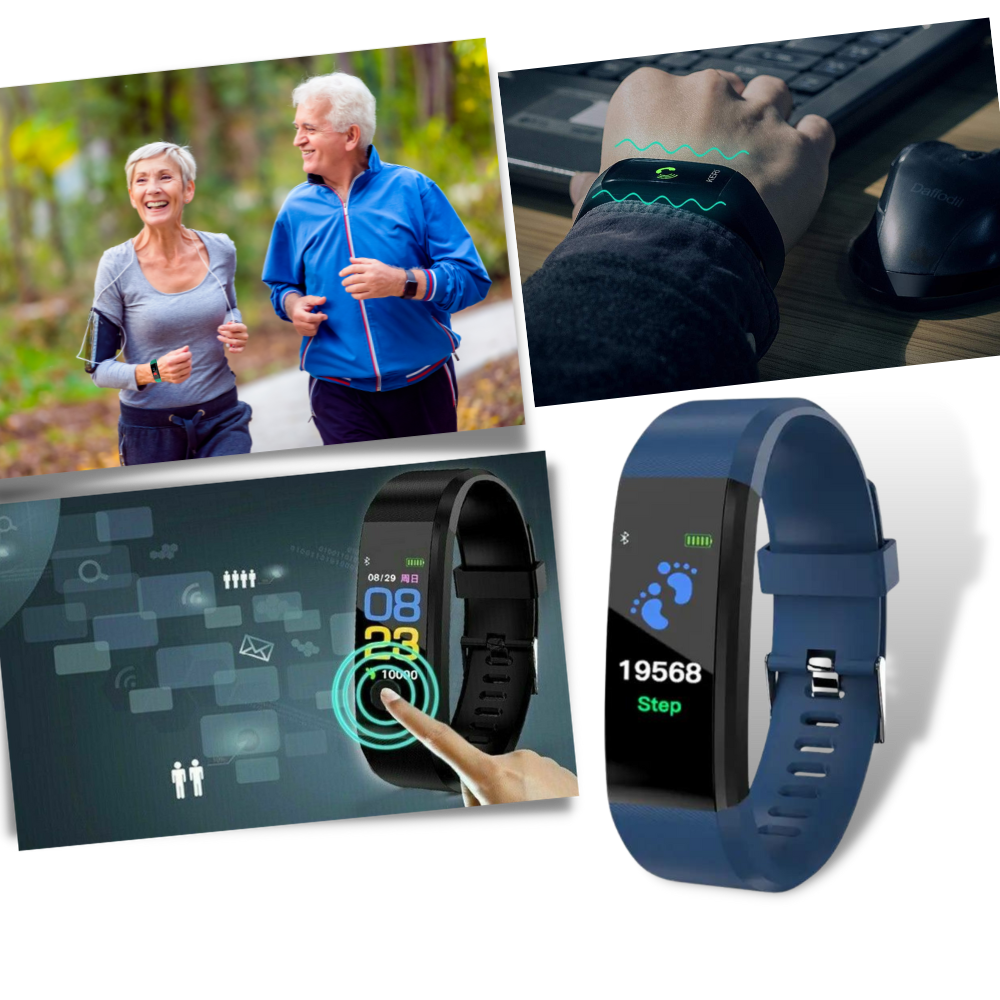 Senior Smartwatch med hjertefrekvens- og blodtrykksovervåking | Luvikno