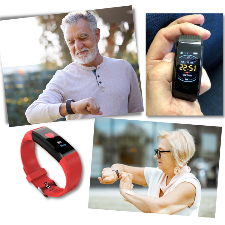 Senior Smartwatch med hjertefrekvens- og blodtrykksovervåking | Luvikno