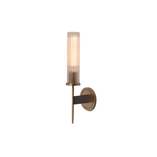 Luvikno | Möni | Moderne Vegglampe med Ribbete Glass og Messingfinish
