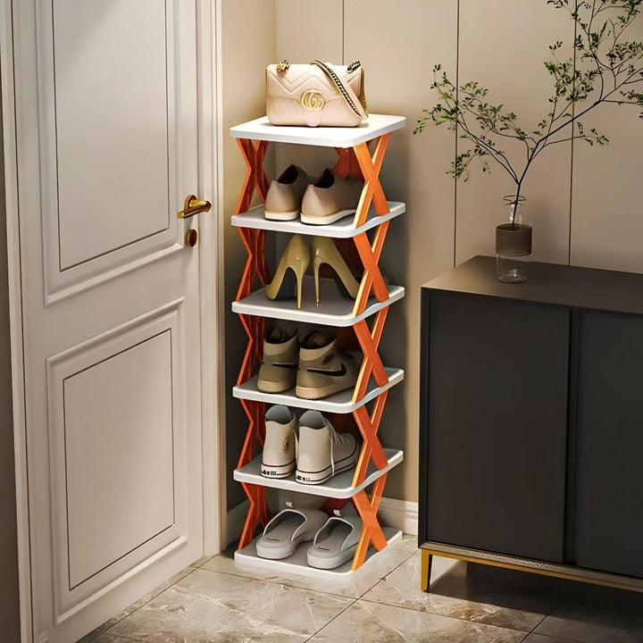 FlexiRack Skoorganizer - Multifunksjonell Flerlags Sammenleggbart Skohylle | Luvikno
