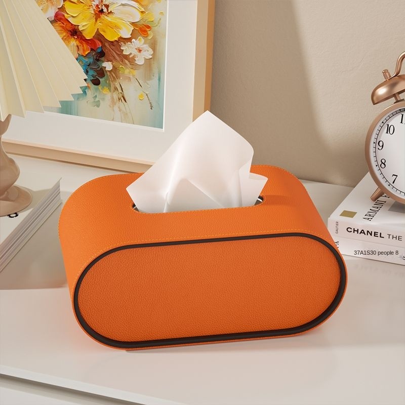 TissuLuxe Oval – Læder Tissue Boks Deksel for Stue, Bil & Kontor | Luvikno