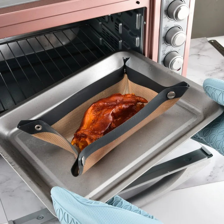 Silikon BakeMatte med Knapp Non-Stick Gjenbrukbar Varmeresistent Liner | Luvikno