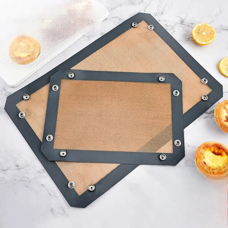 Silikon BakeMatte med Knapp Non-Stick Gjenbrukbar Varmeresistent Liner | Luvikno