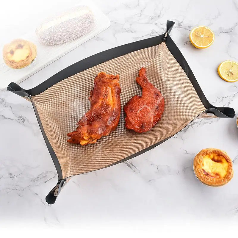 Silikon BakeMatte med Knapp Non-Stick Gjenbrukbar Varmeresistent Liner | Luvikno