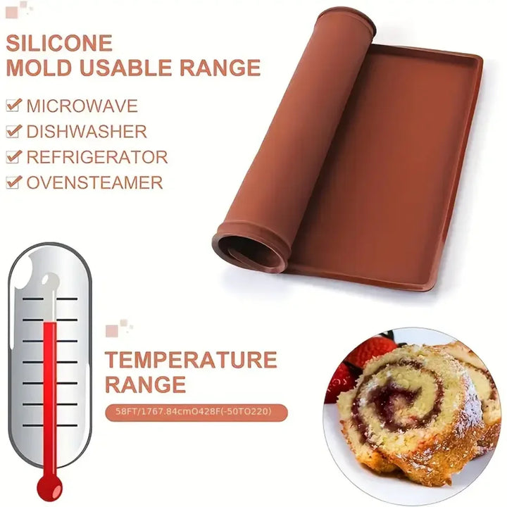 Silikon Bake Matter Non-Stick Gjenbrukbare Deig- og Kake Rull Matter | Luvikno