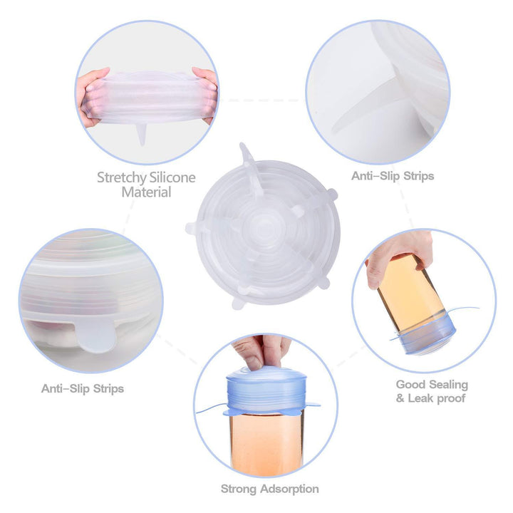 Universelle Silikon Stretch Lokk 6 Pakke | Luvikno