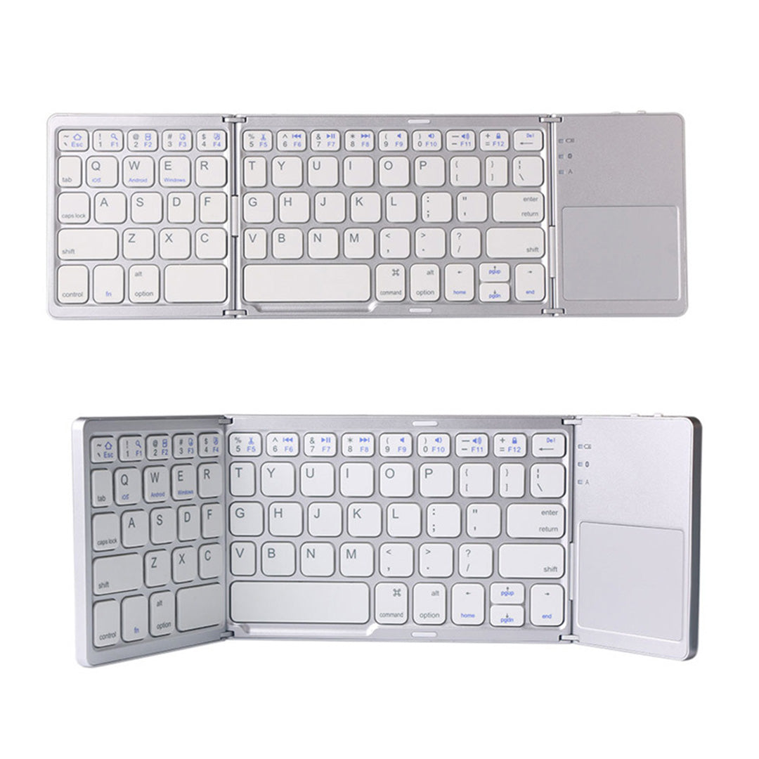 Luvikno | Sammenleggbar Bluetooth-tastatur med berøringsplate | Bærbart trådløst mini-tastatur for Windows, Mac, iOS og Android