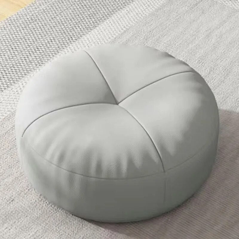 Zen Pute – Rund Japansk Sittepute laget av Nappa Skinn i Tatami Stil | Luvikno