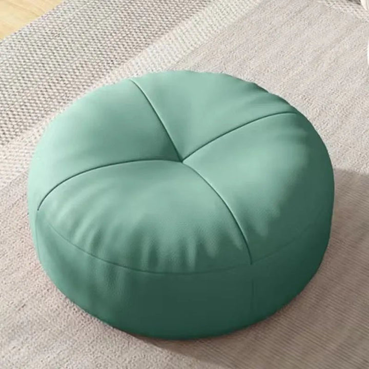 Zen Pute – Rund Japansk Sittepute laget av Nappa Skinn i Tatami Stil | Luvikno