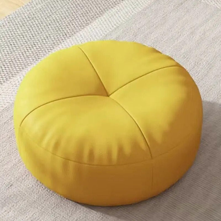Zen Pute – Rund Japansk Sittepute laget av Nappa Skinn i Tatami Stil | Luvikno