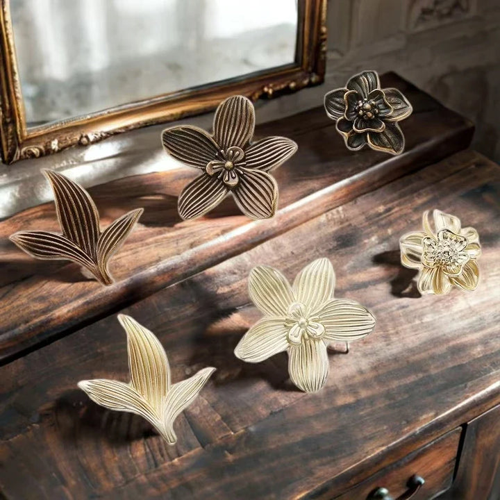 Single Hole Creative Petal Cabinet Knobs Furniture Handles Drawer Pull | Luvikno