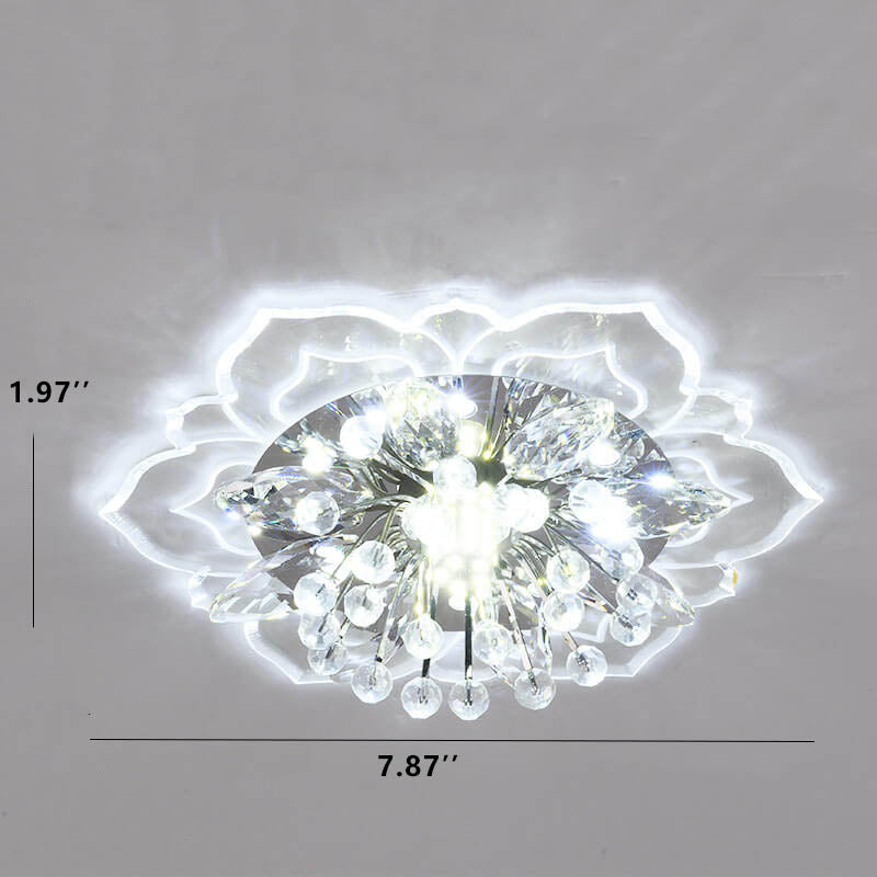 Luvikno | GlowPetal LED Krystall Taklampe | Blomsterformet | Moderne Design | Energisparende | Dekorativ Belysning