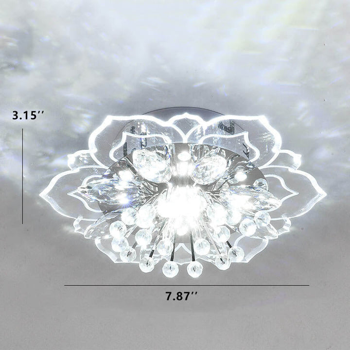 Luvikno | GlowPetal LED Krystall Taklampe | Blomsterformet | Moderne Design | Energisparende | Dekorativ Belysning