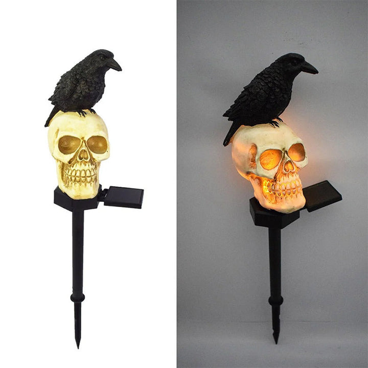 Luvikno | Halloween Solenergisk Hodeskalle Kråke Dekorative Lys