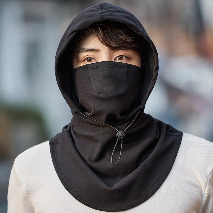 Hettefjes maske med halsvarmer for sykling | Luvikno
