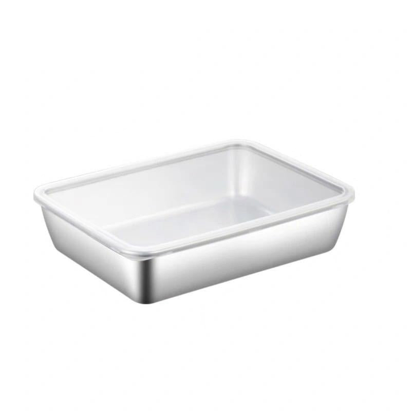 Rustfritt stål kvadratisk plate (med lokk) | Luvikno