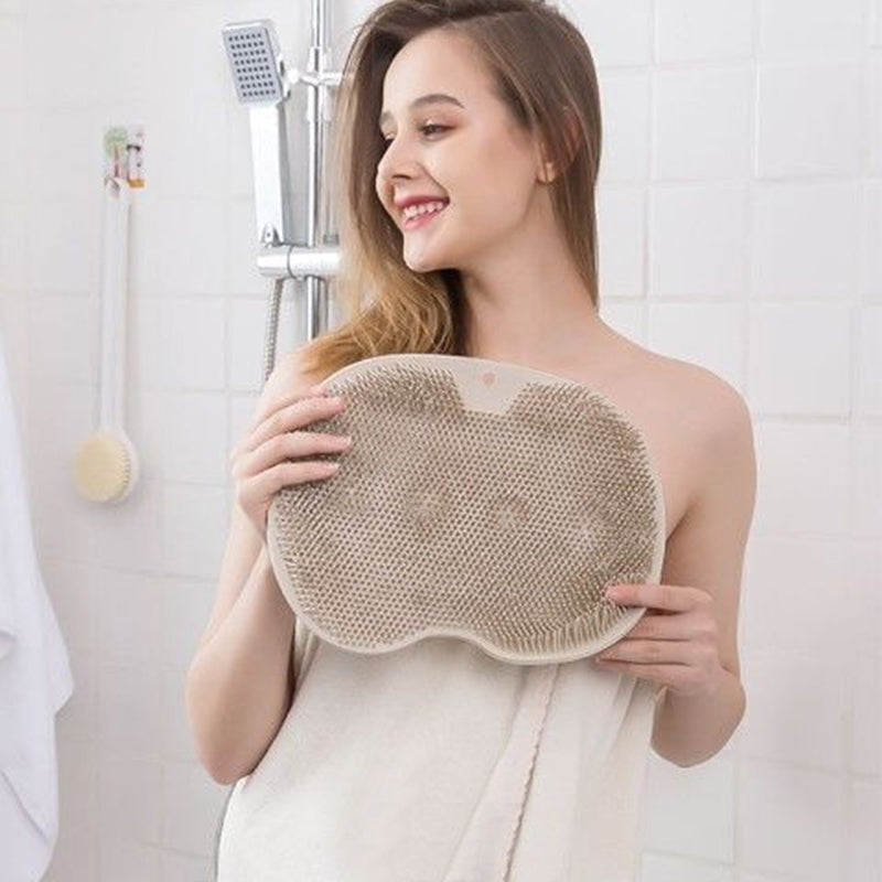 Dusj Fot & Rygg Skrubber, Anti-Skli Bad Silikon Massasje Pad | Luvikno